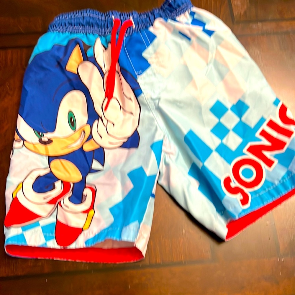 Sonic Kids Swim Trunks - Blue and Red